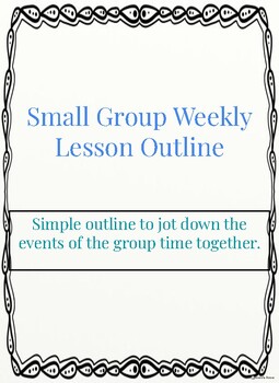 Preview of Simple Small Group Lesson Plan Outline
