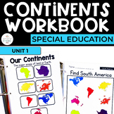 Continents: Geography Workbook for Special Ed