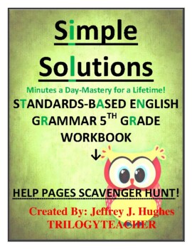 Preview of Simple Solutions English 5th Grade Grammar Book Help Pages Scavenger Hunt