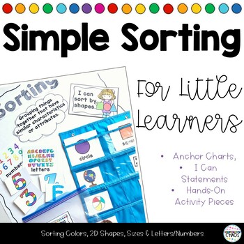 Preview of Simple Sorting Kit - Kindergarten Colors, 2D Shapes, Sizes, Letters & Numbers