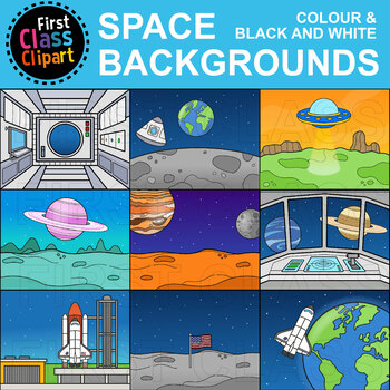 Preview of Simple Space Backgrounds Clip Art {Space Background Clip Art}