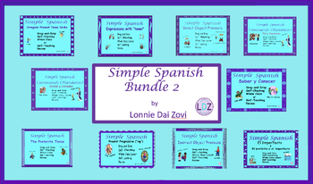 Preview of Simple Spanish Grammar Drag and Drop Self checking Bundle 2