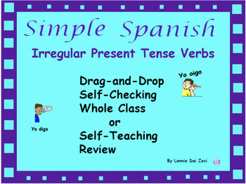 Preview of Simple Spanish Irregular Present Tense Verb Drag and Drop  Activity