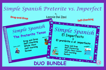 Preview of Simple Spanish Preterite and Imperfect Drag and Drop Bundle