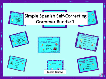 Preview of Simple Spanish Self - Checking Grammar Bundle 1