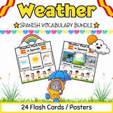 Simple Spanish Weather Flash Cards Bundle for PreK & Kinde