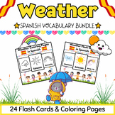 Simple Spanish Weather Flashcards & Coloring Pages Bundle 