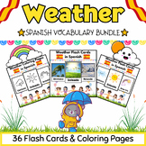 Simple Spanish Weather Vocabulary Bundle for PreK to Kinde