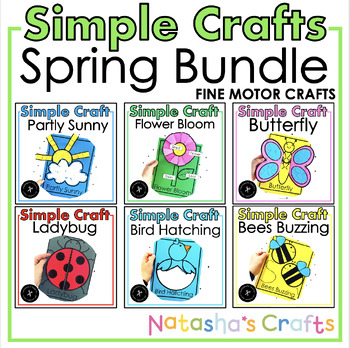 Preview of Simple Spring Crafts Bundle Fine Motor Activities