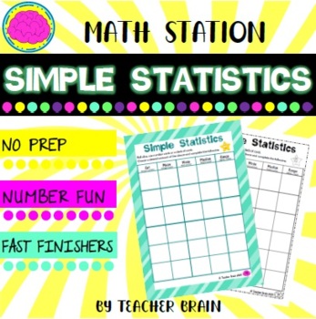 Preview of Simple Statistics - Math Rotation Center