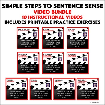 Preview of Simple Steps to Sentence Sense Video Bundle with Practice Exercises