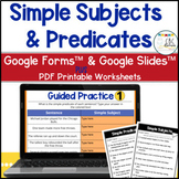 Simple Subjects and Predicates Google Slides™, Google Form