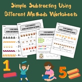 Simple Subtracting Using Different Methods Sheet Simple Activity Math For Kids