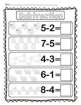 simple subtraction by kinderfolks teachers pay teachers