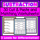 Simple Subtraction Matching Worksheets Special Education Basic Math ...