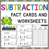 Simple Subtraction Facts Fluency With Ten Frames: Cards an