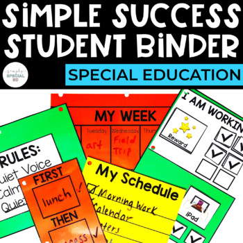 Simple Success Student Binder for Special Education