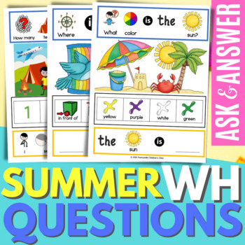 Summer WH Questions with Interactive Visuals AAC PECS | TPT