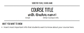 Preview of Simple Syllabus Template (Canva)