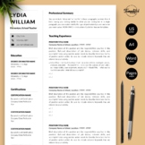 Simple Teacher Resume - Lydia William /  Teacher CV for MS