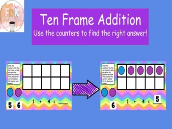 Preview of Simple Ten Frame Addition for Kindergarten and Grade One