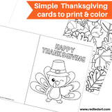 Simple Thanksgiving Cards to Print & Color