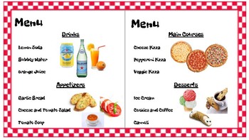 Preview of Simple Themed Menus for Food & Table Service Lessons; FACS Culinary Manners SPED