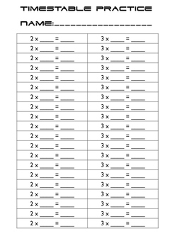time tables worksheets 1 12