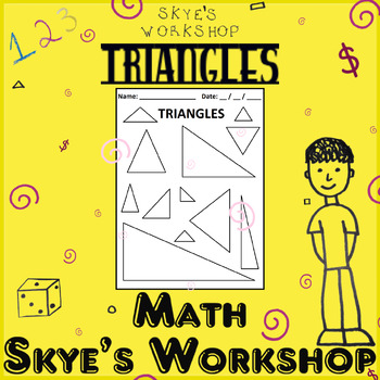 Preview of Simple Triangles Worksheet Coloring Morning Work Math Brain Break
