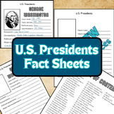 Simple U.S. Presidents Biography Facts Worksheets/Posters 