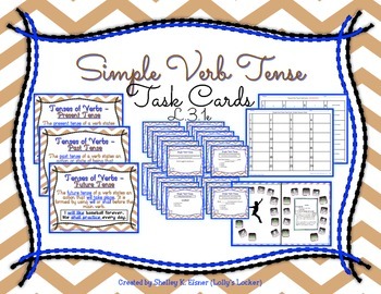 Preview of Simple Verb Tense Task Cards L.3.1.e
