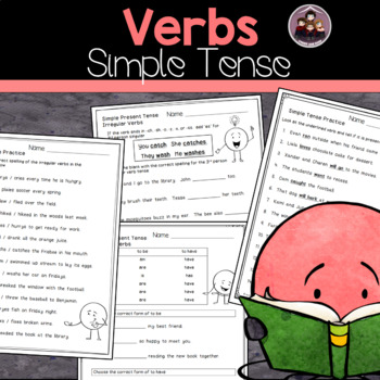 Preview of Simple Present, Past and Future Verb Tense Worksheets