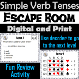 Simple Verb Tenses Activity: Escape Room Grammar Review Game