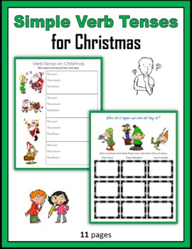 Preview of Simple Verb Tenses for Christmas - Past, Present, Future