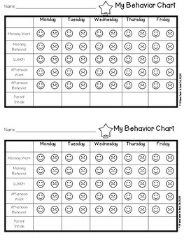 Simple Weekly Behavior Charts and Parent Communication | TpT