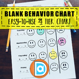 Editable Daily Behavior Chart | Basic 5 Day, 4 Tier Behavi