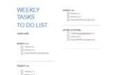 Simple Weekly Check lists and Daily To Do List editable