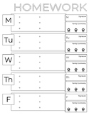 Simple Weekly Homework Chart