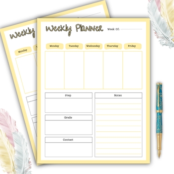 Preview of Simple Daily Schdule Printable Weekly Planner Template Students and Teachers