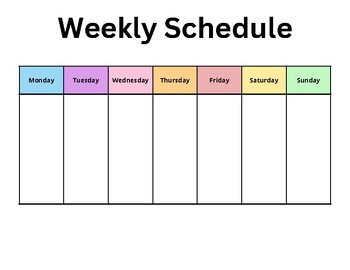 Simple Weekly Schedule by MKE SpeechThings | TPT