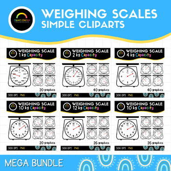 Preview of Simple Weighing Scales Bundle (100g, 1kg, 2kg, 4kg, 10kg, 12 kg Capacity) - PNG