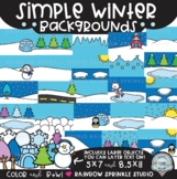 Simple Winter Backgrounds Clipart MEGA Set