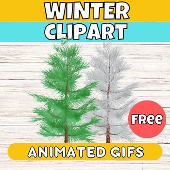 Preview of Simple Winter Clipart Trees Animated Images (Gifs)