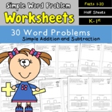 Simple Word Problem Worksheets Using Addition and Subtract