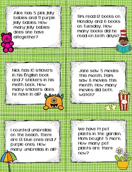 Simple Word Problem Task Cards (addition & Subtraction) 