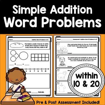 Preview of Simple Math Word Problems: Addition within 10 and 20