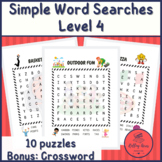 Simple Word Searches for 1st, 2nd, 3rd Grade: Level 4