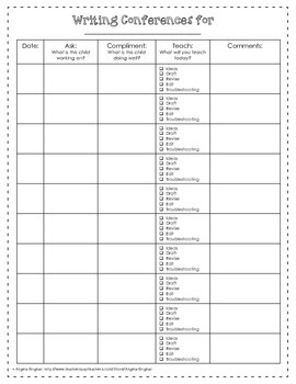 Preview of Simple Writing Conference Form *FREEBIE!*