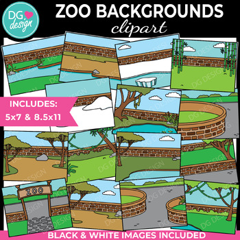 Preview of Simple Zoo Backgrounds Clipart | Safari Backgrounds | Animal Clip Art