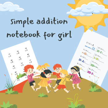 Preview of Simple addition notebook for girl